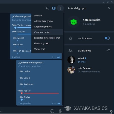Cómo crear una encuesta en Telegram