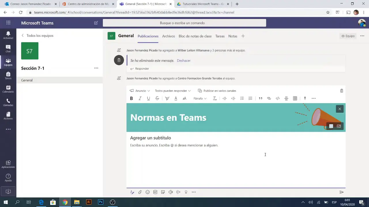Cómo hacer anuncios en los equipos de Microsoft