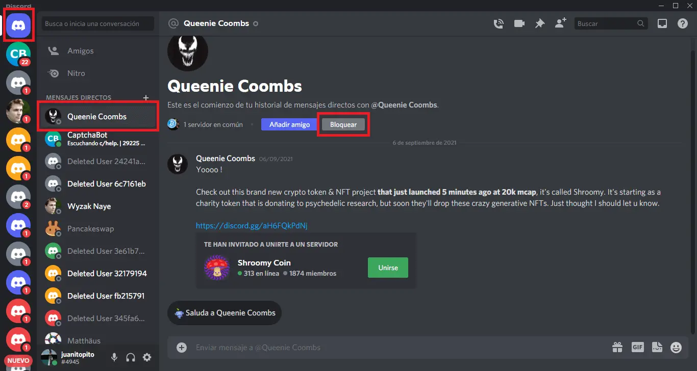¿Qué hace bloquear a alguien en Discord?